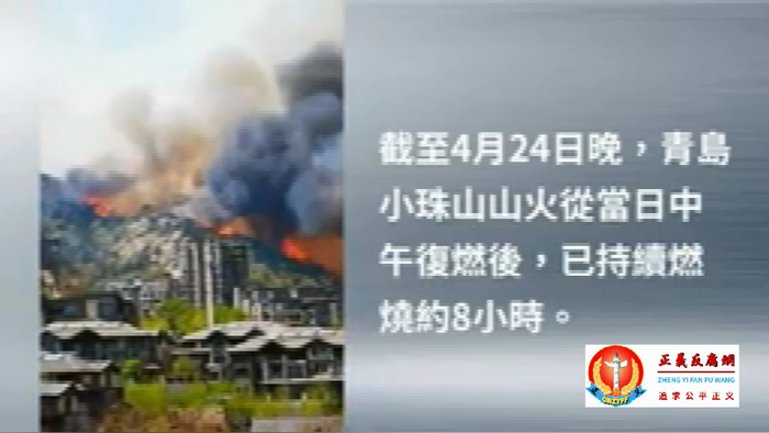 青岛小珠山山火复燃后,已持续燃烧约8小时,窜到海尔大道上.png 青岛小珠山山火复燃后,已持续燃烧约8小时,窜到海尔大道上.png