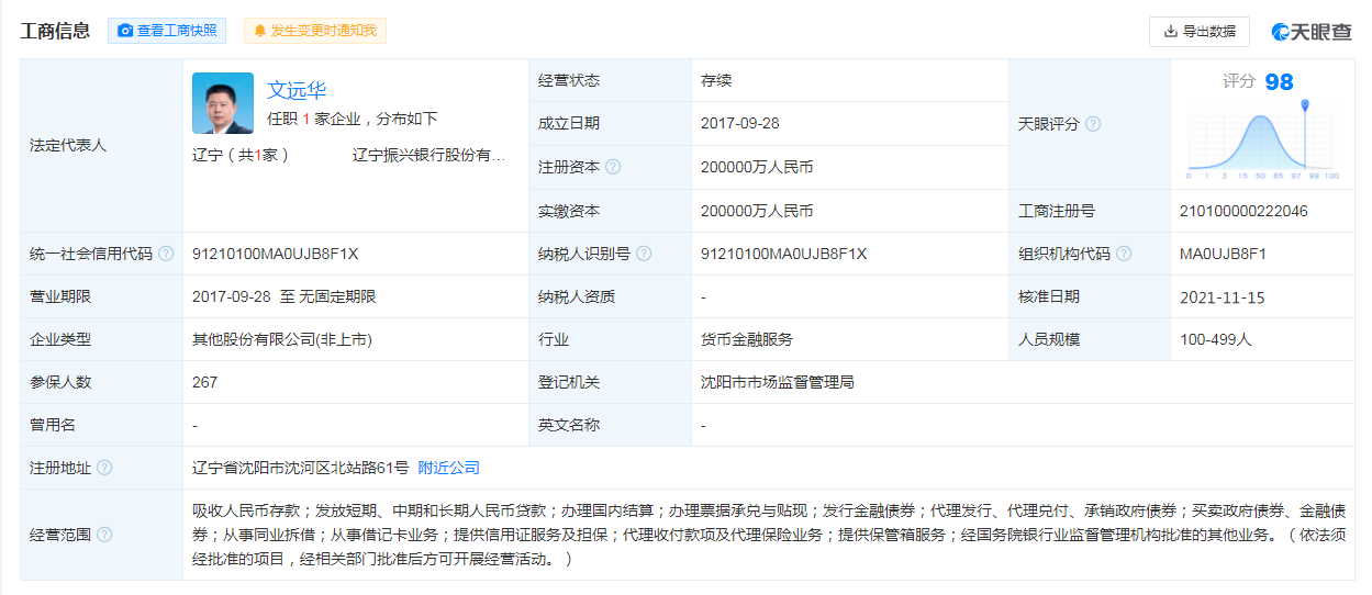 辽宁振兴银行股份有限公司工商信息.png 辽宁振兴银行股份有限公司工商信息.png